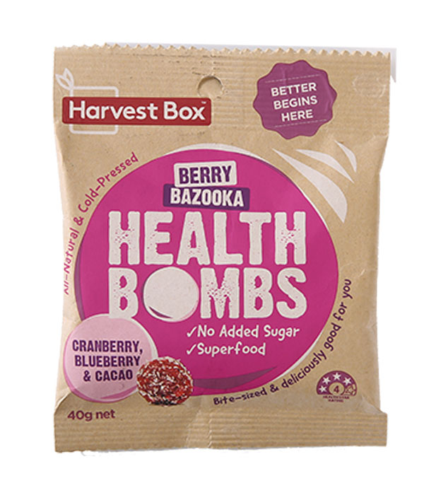 221729587698489632.jpg HAB1126 Harvest Box 浆果果干藜麦糕点 HEALTH BOMBS BERRY BAZOOKA - BERRY BAZOOKA bite-sized balls of dried fruit – cranberry, blueberry and cacao 10 x 40g.jpg